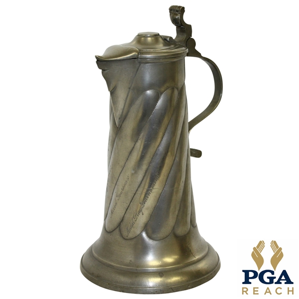 1902 Turnaway Brook GC Pewter Trophy Pitcher - Mixed Foursome Medal Play Tournament