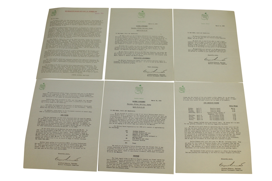 1953 Masters Lot - Records Booklet & Misc. Correspondence