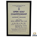 1961 Royal Birkdale Open Golf Championship Ticket Offering Poster - Arnold Palmer Victory