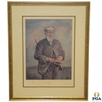 1970 Tom Morris with Club & Pipe Framed The Old Golf Shop Print Ltd Ed 424/500 