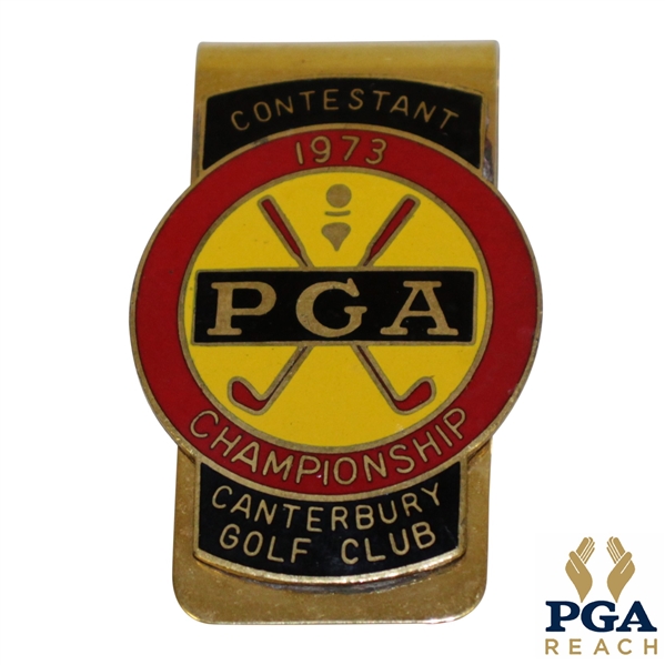 1973 PGA Championship at Canterbury GC Contestant Badge - Jack Nicklaus Winner