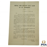 1891 Royal & Ancient GC of St. Andrews Employment of Caddies & Caddies Benefit Fund Report - April