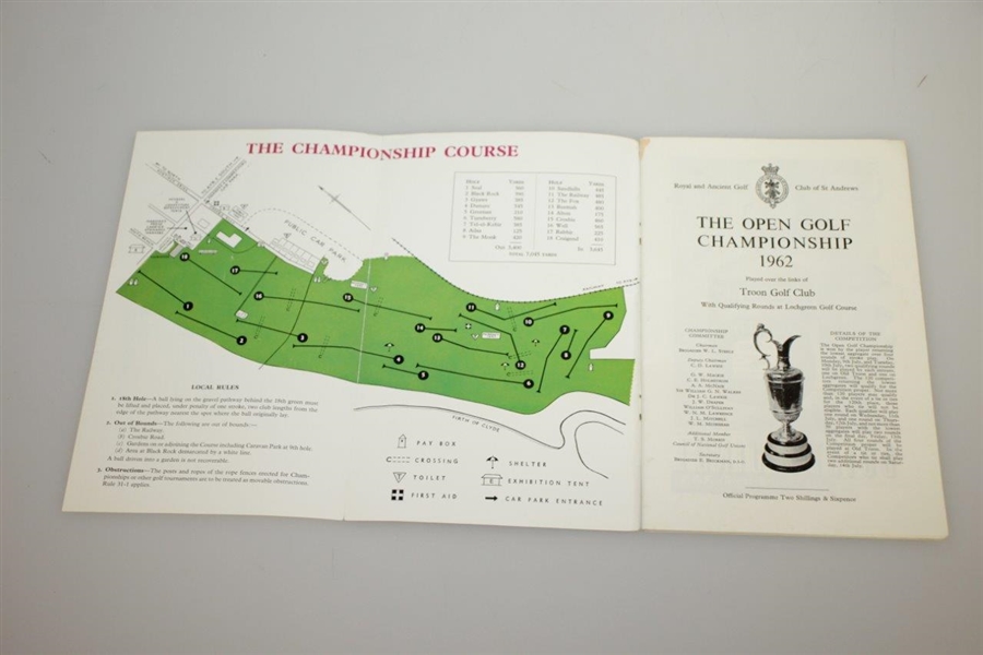 1962 Open Championship at Old Troon Program - Arnold Palmer Winner