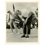 Mickey Mantle 1960s Signed 8x10 Golfing Photograph JSA ALOA