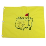 Jack Nicklaus & Gary Player Signed Undated Masters Embroidered Flag w/ Winning Years JSA ALOA
