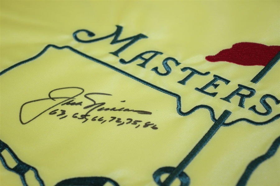 Jack Nicklaus Signed Undated Masters Flag with Years Won Notation JSA FULL #Z91301