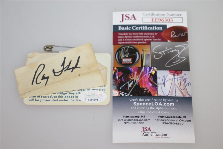 Ray Floyd Signed 1976 Masters Tournament Badge #25426 JSA #EE96305
