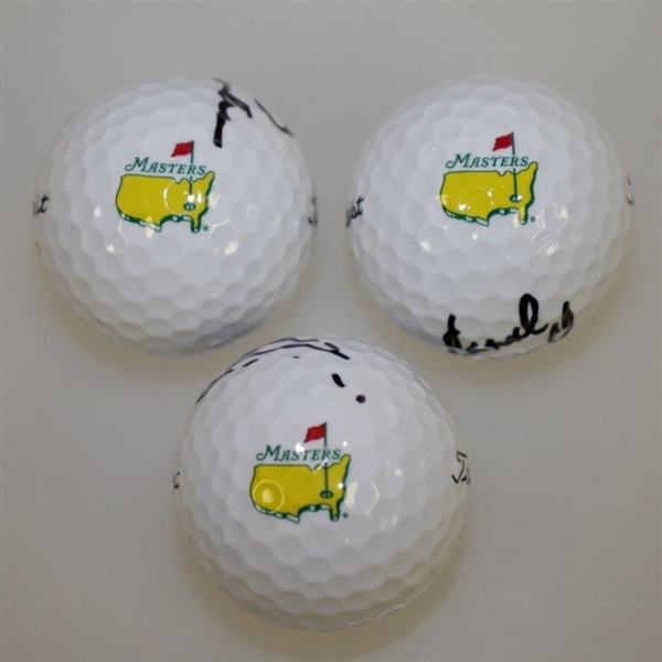 Charl Schwartzel, Sam Saunders, & Brandt Snedeker Signed Masters Logo Golf Balls JSA Certifications