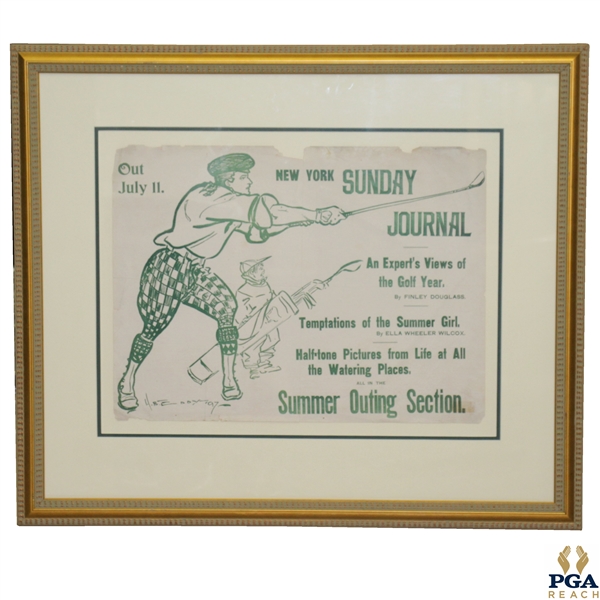 New York Sunday Journal Summer Outing Section Advertising Poster