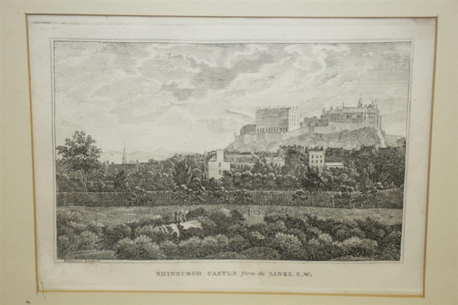 'Edinburgh Castle from the Links SW' Engraving by Robertson Sculpeit