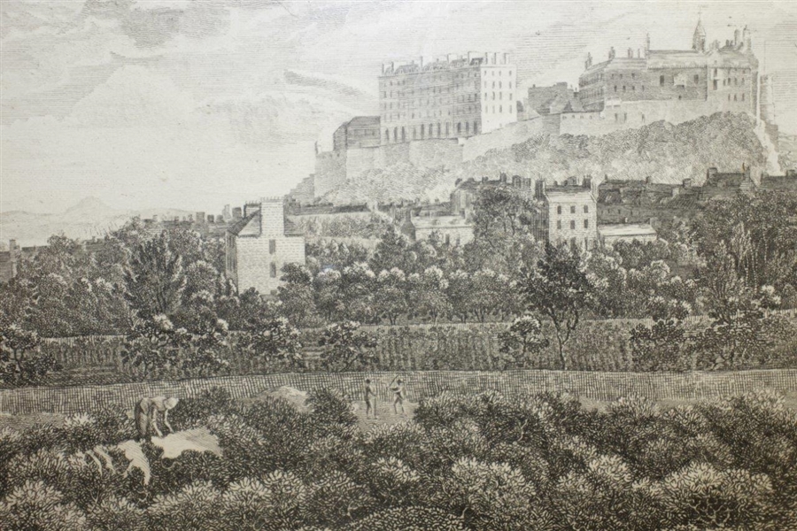 'Edinburgh Castle from the Links SW' Engraving by Robertson Sculpeit