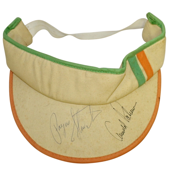 Payne Stewart & Arnold Palmer Signed Vintage Visor JSA ALOA