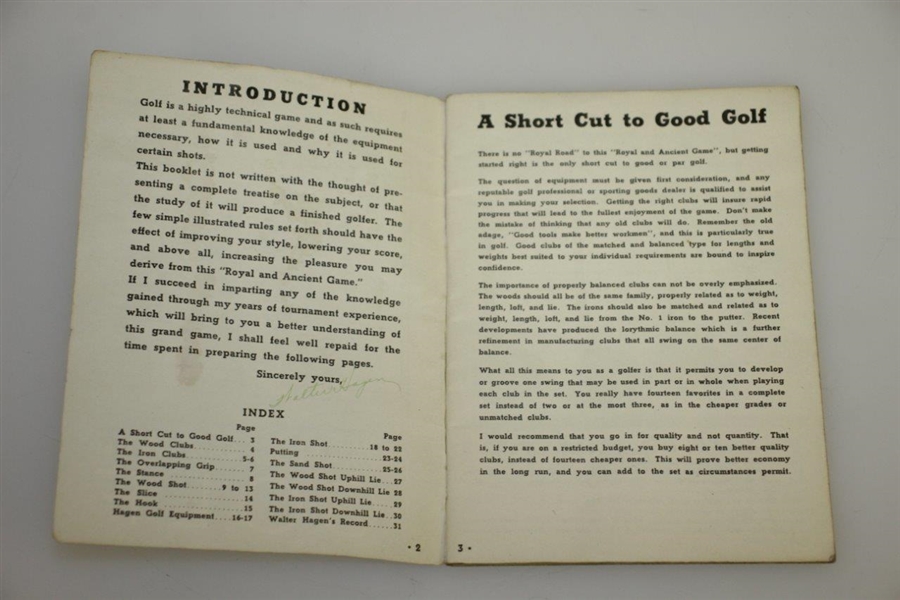 Walter Hagen's 'The How & Why of Golf' Promotional Publication