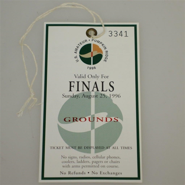 1996 US Amateur Pumpkin Ridge Program & Final Day Ticket - Woods' 3rd & Final US Amateur Win