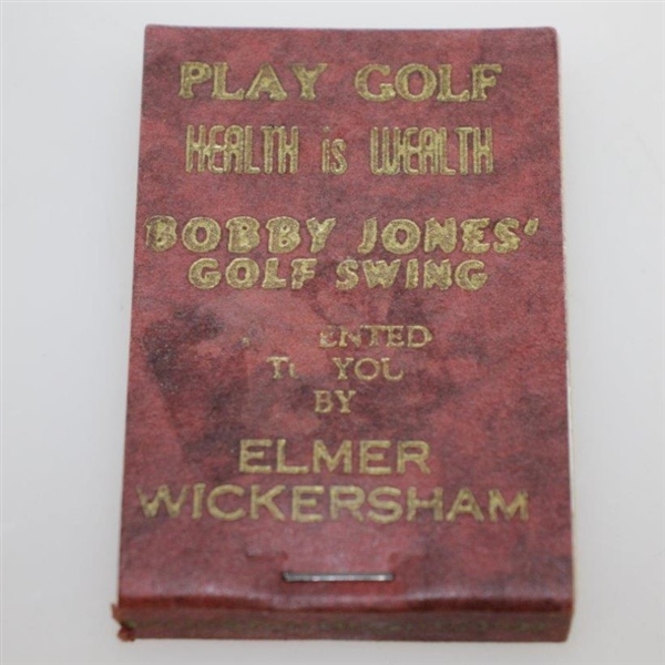 Bobby Jones' Golf Swing Flicker Book by Elmer Wickersham w/ Local Course Advertising