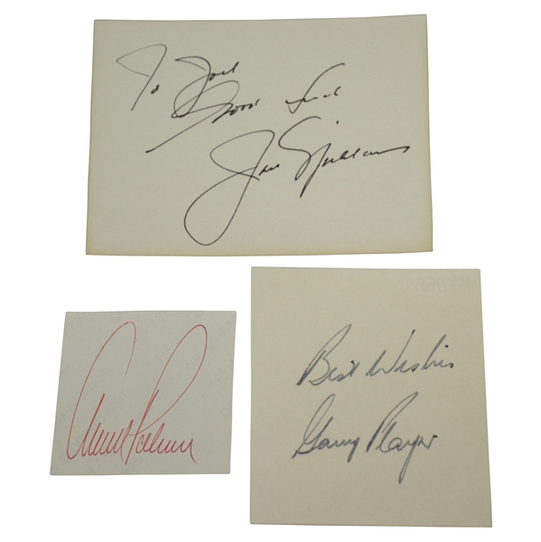 The Big 3 Time-Period Signatures on Cards - Palmer, Nicklaus & Player JSA Certs