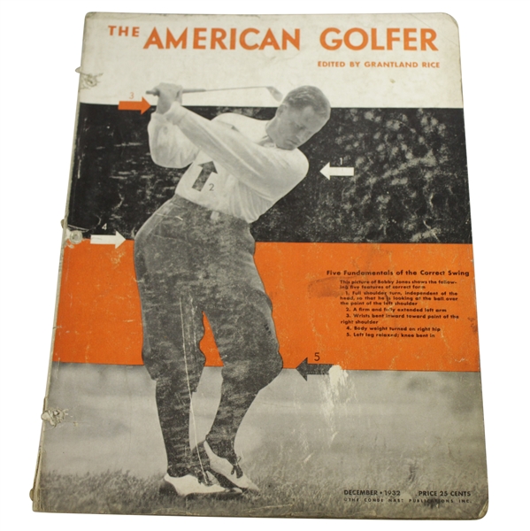 1932 The American Golfer Bobby Jones by Grantland Rice Magazine