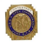 1935 US Open at Oakmont CC Contestant Badge in Very Good Condition - Sam Parks Jr Winner