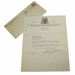 Johnny Goodman Signed 1933 Letter Written 9 Days After Amateurs US Open Win JSA ALOA
