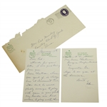 Ed Dudleys Handwritten 1957 Augusta National Stationary Letter to Rod Munday JSA ALOA