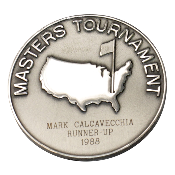 1988 Masters Tournament Silver Runner-Up Medal Awarded to Mark Calcavecchia
