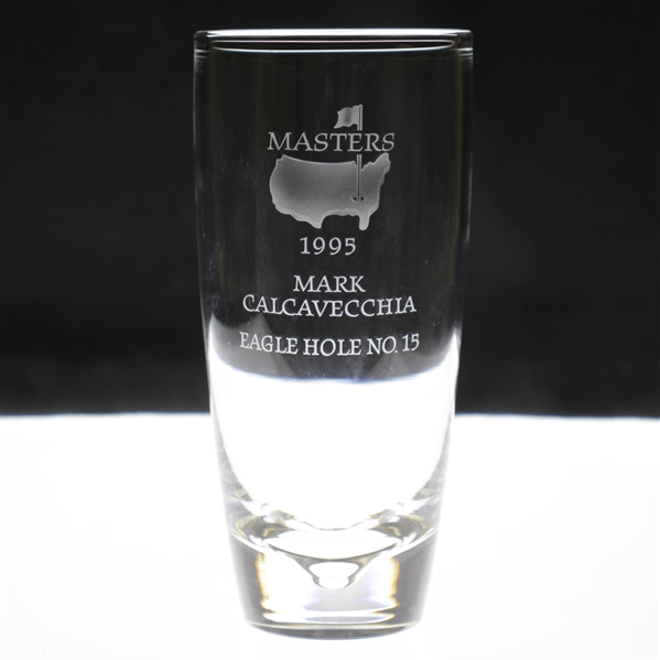 1995 Masters Awarded Eagle Hole #15 Crystal Highball Glass - Mark Calcavecchia Collection