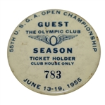 1955 US Open Championship at Olympic Club Season Clubhouse Pass #783 - Fleck beats Hogan!