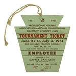 1951 PGA Championship at Oakmont C.C. Employee Series Ticket - Sam Snead Win