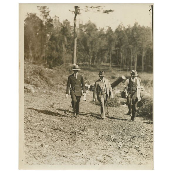 Early 1930's Augusta National Golf Club Type 1 Original Photo of Bobby Jones & Wendell P. Miller Surveying Construction Grounds