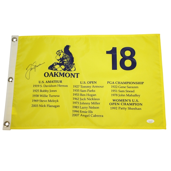 Jack Nicklaus Signed Oakmont CC Winners Flag - 1962 US Open Site JSA FULL #BB15067
