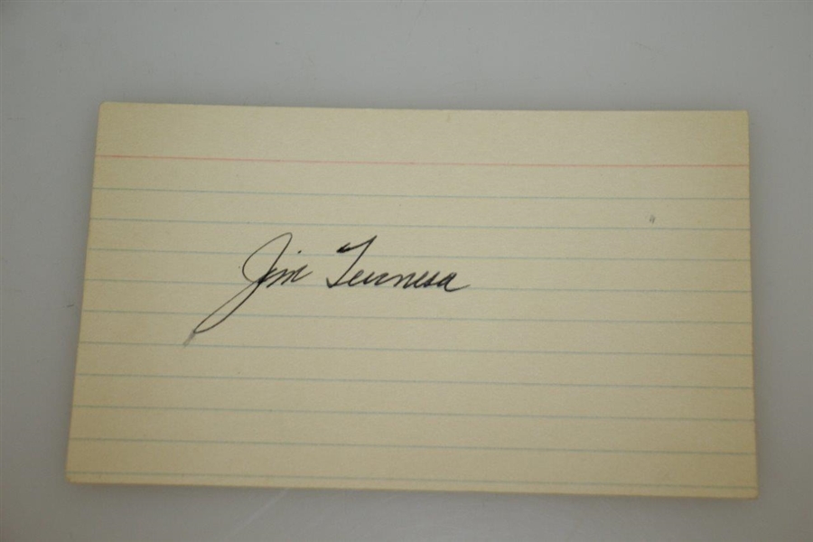 Jim Turnesa Signed Card w/ Brothers Swing Sequence Wire Photos - 1952 PGA Champ JSA ALOA