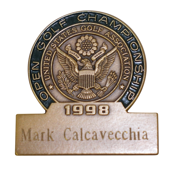 Mark Calcavecchia's 1998 US Open at Olympic Club Contestant Badge