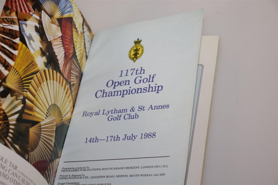 Seve Ballesteros Signed 1988 Open Championship at Royal Lytham & St Annes JSA ALOA