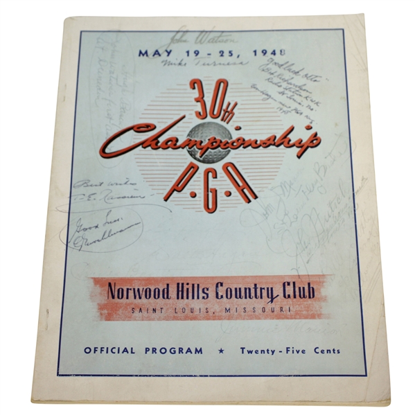 1948 PGA Championship Program - Ben Hogan Winner Signed by Walter Hagen & others JSA ALOA