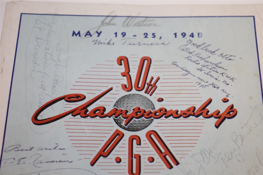 1948 PGA Championship Program - Ben Hogan Winner Signed by Walter Hagen & others JSA ALOA