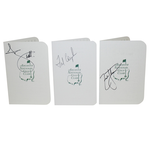 Fred Couples, Adam Scott, & Zach Johnson Signed Augusta National Golf Club Scorecards JSA ALOA