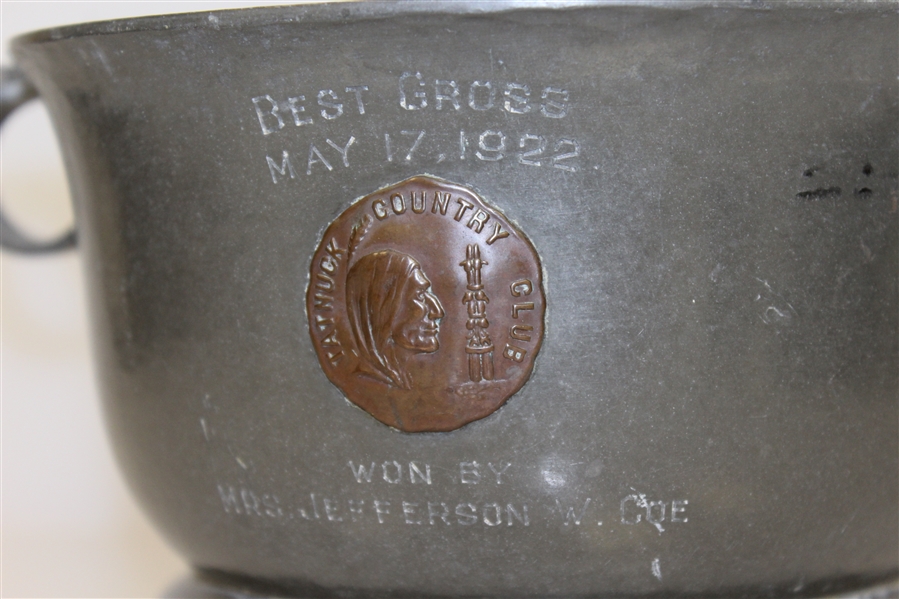 1922 Tatnuck Country Club Best Gross Trophy Won by Mrs. Jefferson W. Coe