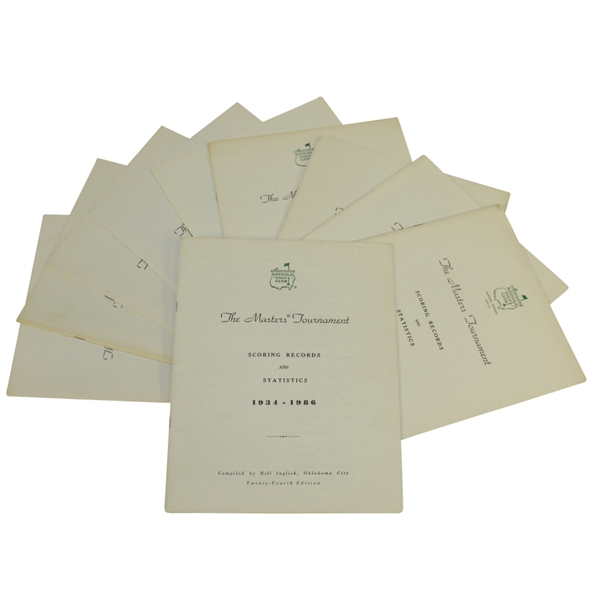 1981-1990 Masters Tournament Scoring Records & Statistics Booklets Compiled by Bill Inglish