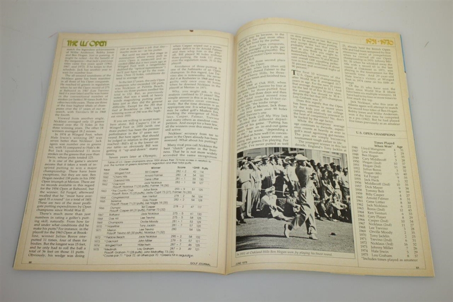 1976 Golf Journal Bobby Jones Magazine - Atlanta Athletic Club US Open Host