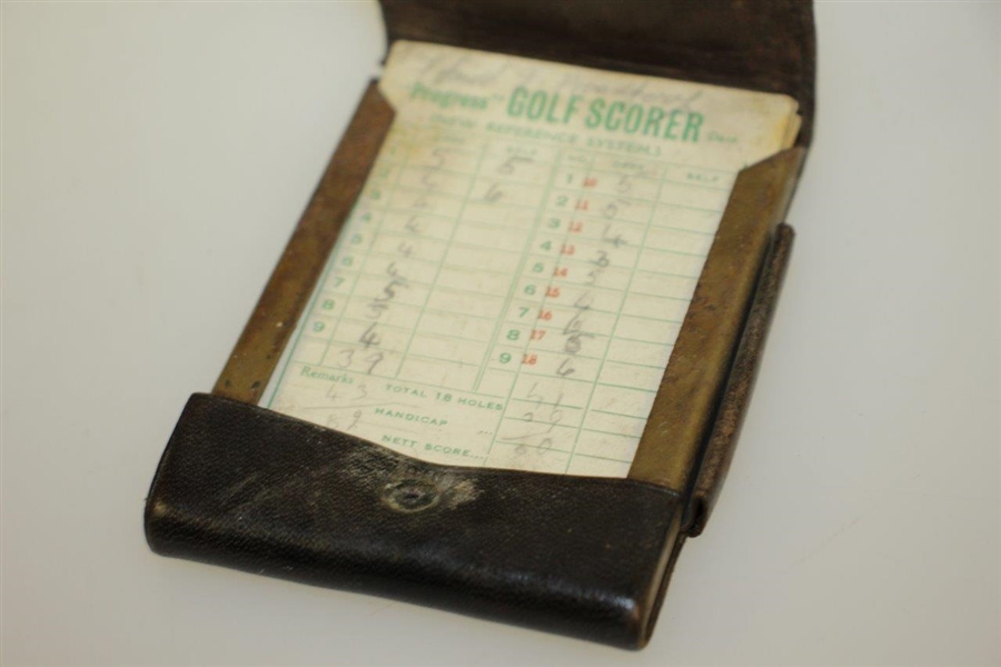 Vintage Leather Scottish Terrier Golf Scores Booklet with Scorecards