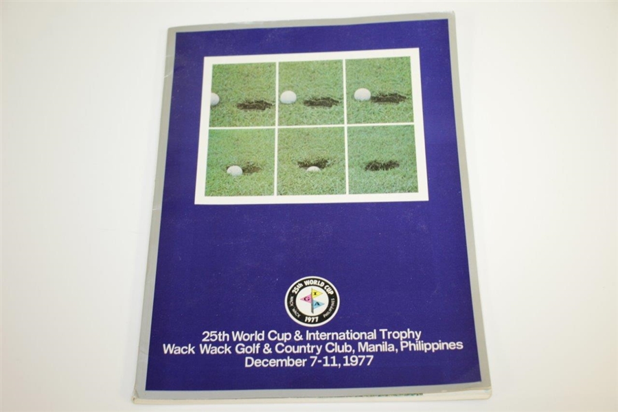 1977 World Cup Bag w/ Program, Scorecard, Pins, Cups & Other Pieces 