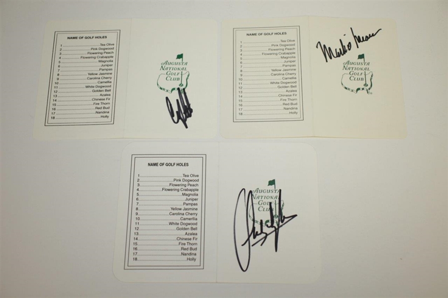 Sandy Lyle, Mark O'Meara, & Craig Stadler Signed Augusta National Golf Club Scorecards JSA ALOA