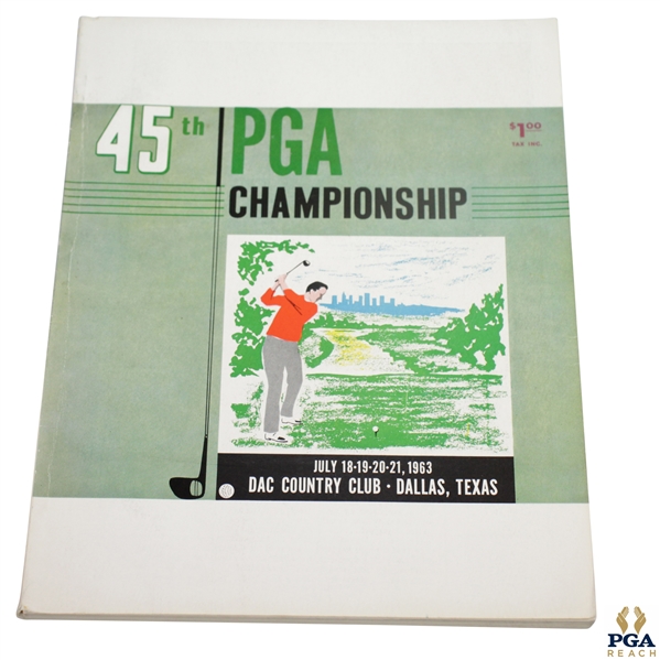 1963 PGA Championship at DAC Country Club Program - Jack Nicklaus Winner