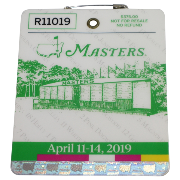 2019 Masters Tournament Series Badge #R11019 - Tiger Woods 5th Green Jacket