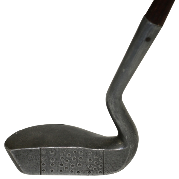 Low & Hughes Golf Shop Dot Faced Mallet Goose Neck Putter with Leather Grip