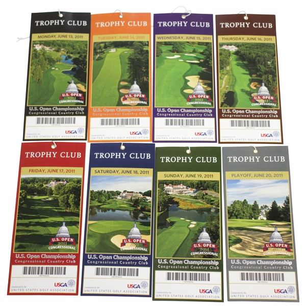 2011 US Open at Congressional CC Complete Ticket Set - Rory McIlroy Winner