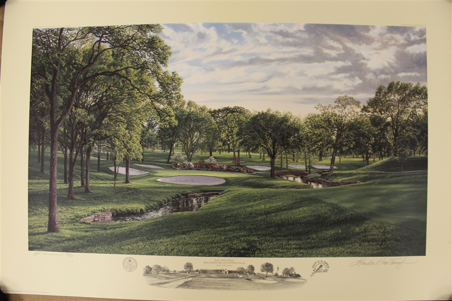 2001 Ltd Ed US Open at Southern Hills 12th Hole AP Signed by Artist Linda Hartough 85/85 with COA
