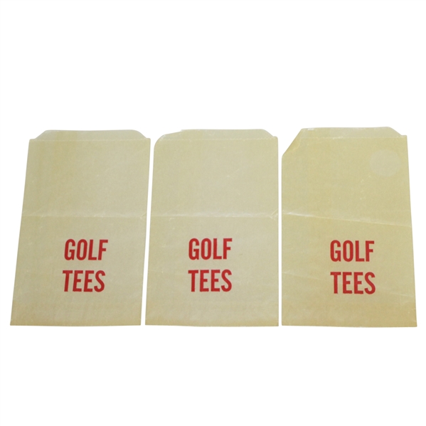 Three Vintage Wax Unmarked and Undated Golf Tees Bags - Crist Collection
