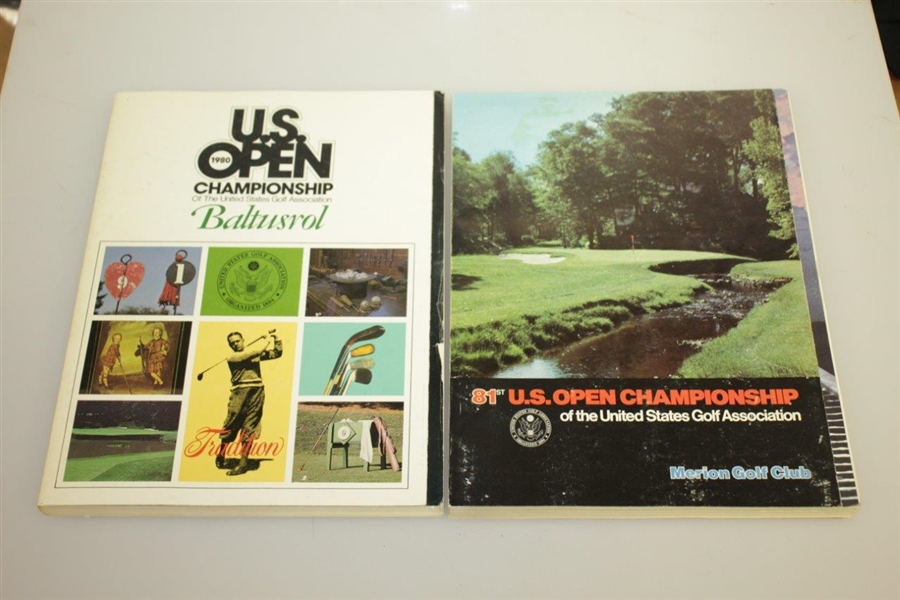 1980-87 US Open Programs Set - Nicklaus, Watson, Floyd & Other Winners