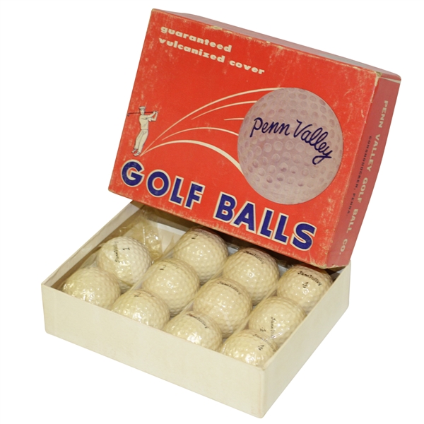 Circa 1950's Penn Valley Golf Balls in Box
